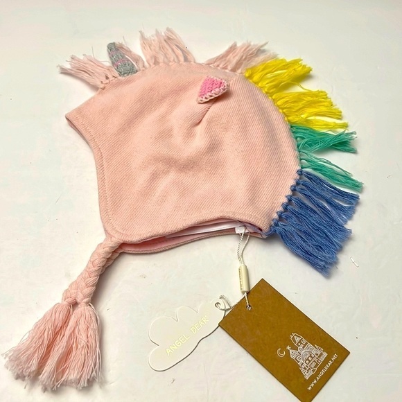 Angel Dear Pink Rainbow Unicorn Infant Baby Hat Bonnet New NWT size 2-3 - Picture 1 of 10